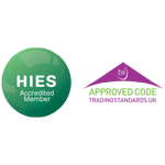 HIES Accredited Member. TSI Approved Code, tradingstandards.uk.